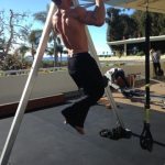 Gabe Kapler doing a pull up