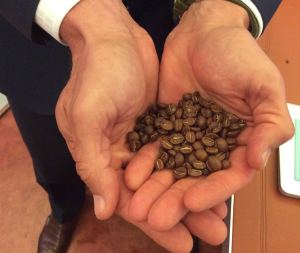 Gabe Kapler with coffee beans