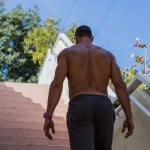 Gabe Kapler on a staircase